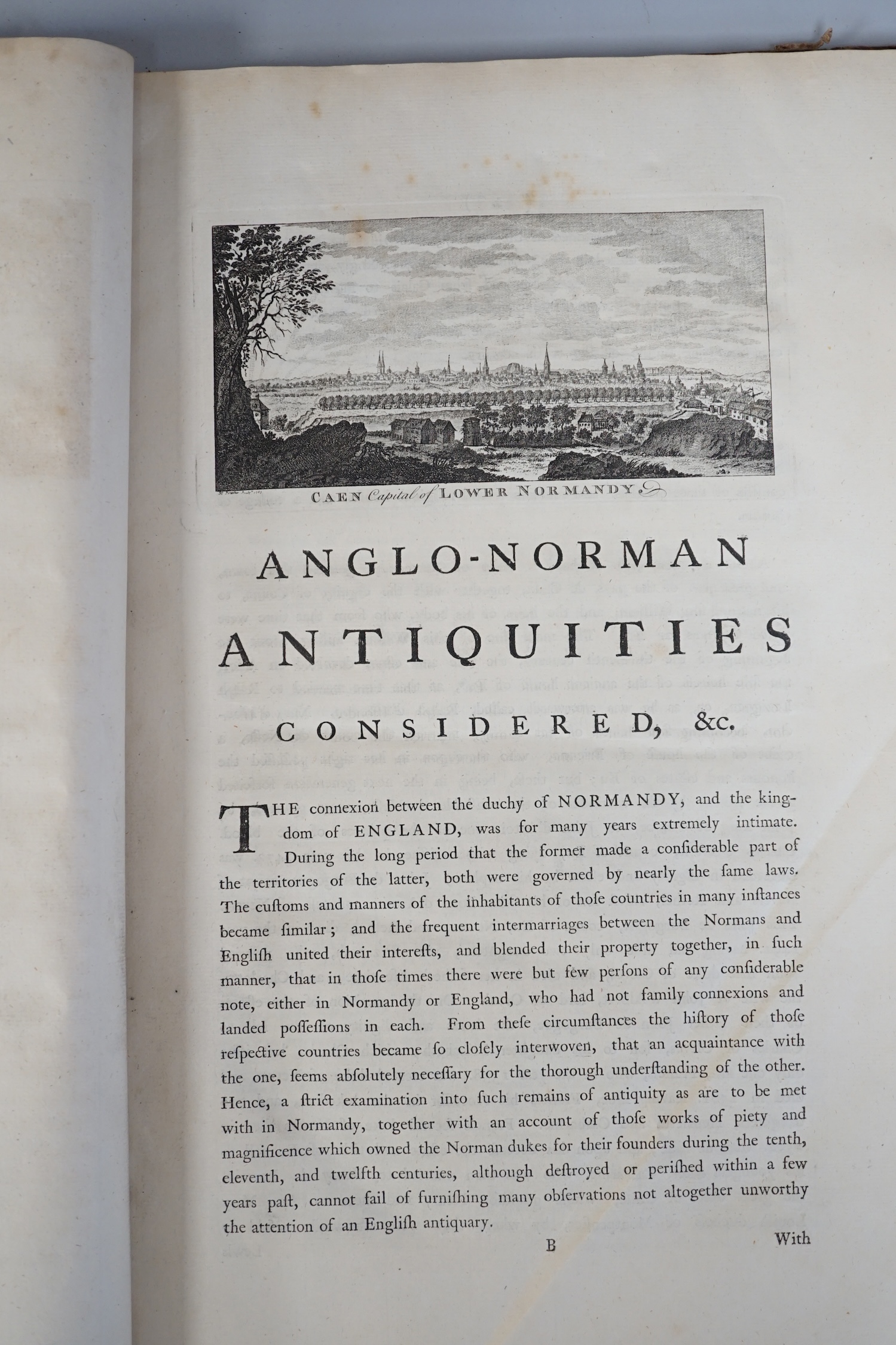 Ducarel, Anglo-Norman Antiquities considered in a Tour through Normandy, 1767, with plates. Condition - poor
